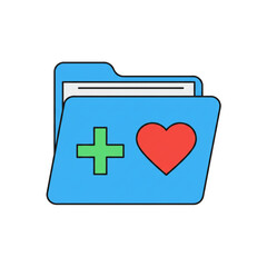 Obraz premium Medical folder with heart and plus. 