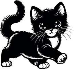 Cute black kitten with a playful attitude