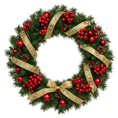 christmas wreath isolated on white