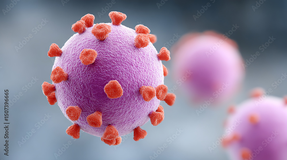Aufkleber microscopic view of a virus with vibrant colors. an essential image for educational and scientific c