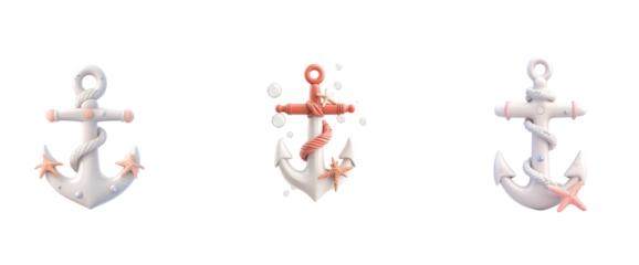 unique anchors with nautical designs and white color