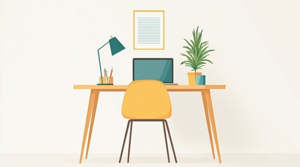 Modern minimalist home office workspace