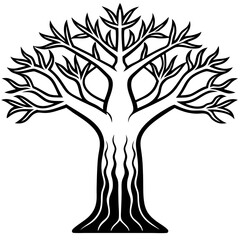 Ancient African Tree Spirit – Vector Illustration