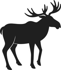 Obraz premium Black elk silhouette wild animal mammal antlers forest nature