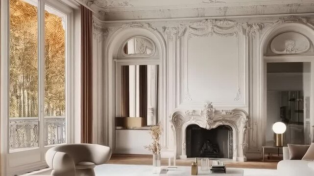 Exquisite Parisian Living Room: A Harmonious Blend of Classic Elegance and Modern Design
