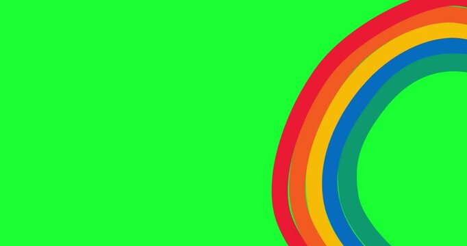  Rainbow Animation 4k Video on Green Screen Background