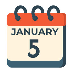 January 5 calendar vector on white background
Vector calendar with date