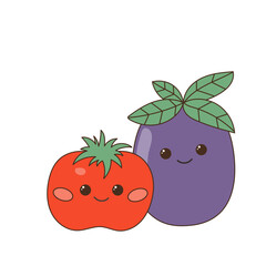 Funny Doodle Fruit Berry Character Icon. Cartoon Positive Hand Drawn Outline Fresh Vitamin Food Symbol. Bright Happy Smiling Fruit Element. Baby Shower Greeting Card or Birthday Party Decoration. 