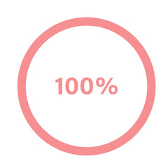 Fully filled donut chart showing 100 percent. Modern style for infographics and digital interfaces