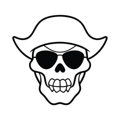pirate skull with sunglasses