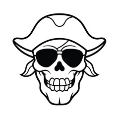 pirate skull with sunglasses