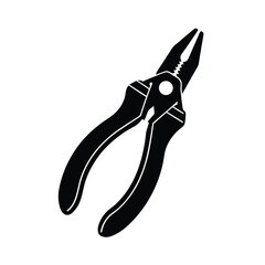 pliers tool black silhouette for repair work