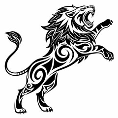 hungry lion vector illustration