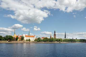 The beautiful Latvian city of Riga, on the banks of the Daugava River