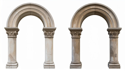 Naklejka premium Stone archway with columns isolated on white background