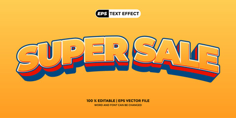 3D Text Editable Super Sale Design EPS