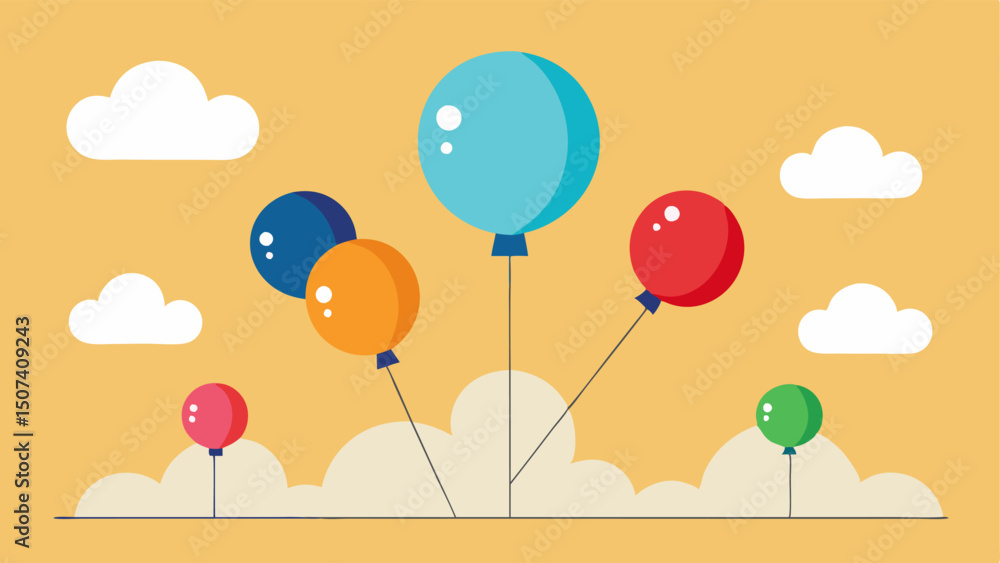 Poster discount explosion a dynamic scene where multiple balloons are popping in midair each containing a d