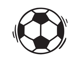 Obraz premium soccer ball doodle hand drawn icon. Outline drawing soccer ball line clipart symbol