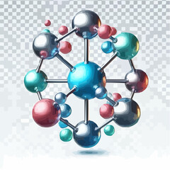 Obraz premium microscopic view of atoms forming molecules 98