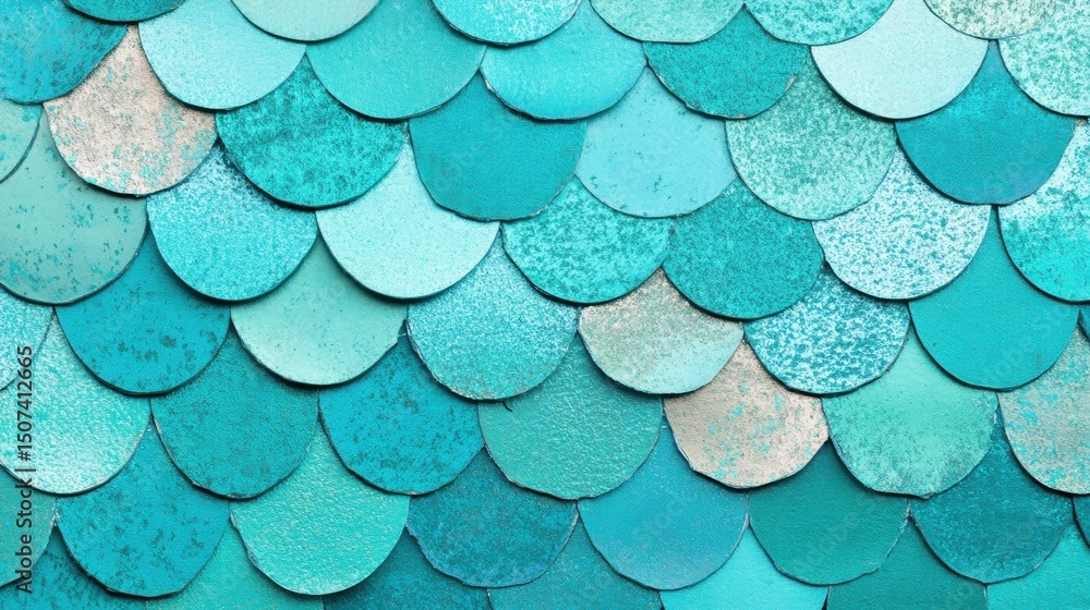 Aufkleber intricate arrangement of shimmering teal sequins creates a dynamic visual display. the colors shift 