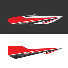 fast boat ship wrap sticker design vector
