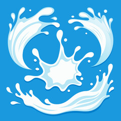 Set of Milk Splashes