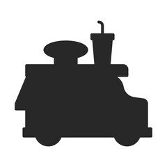Food truck silhouette icon elements