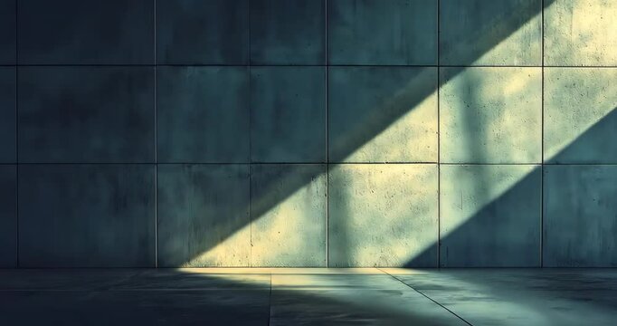 Sunlight beams through a window onto a dark, empty room.