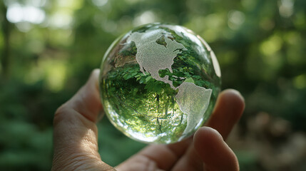 hand holding a globe