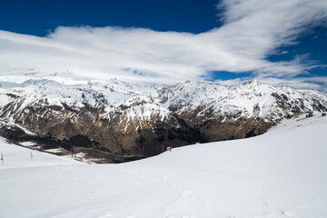Panoramic view of the Caucasus mountains