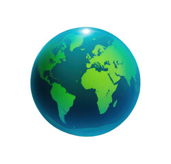Naklejka premium Ilustración digital del planeta tierra sobre fondo transparente. PNG. 