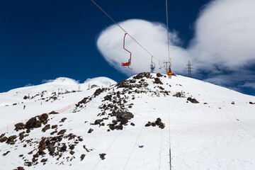 Cable car on the mount Elbrus