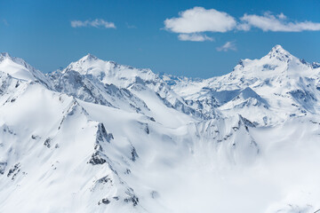 Panoramic view of the Caucasus mountains