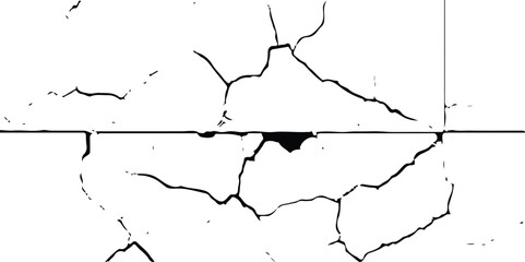 Realistic Grunge Concrete Texture Isolated on Transparent Background – Cracked Surface Element for Backgrounds or Overlays