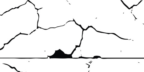 Realistic Grunge Concrete Texture Isolated on Transparent Background – Cracked Surface Element for Backgrounds or Overlays