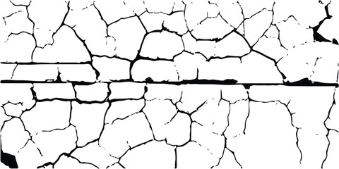 Isolated Cracked Cement Wall Texture on Transparent Background – Detailed Concrete Surface for Industrial and Construction Themes