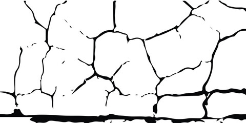 High-Resolution Abstract Cracked Concrete Texture Isolated on Transparent Background – Ideal for Grunge, Damage, and Urban Design Projects