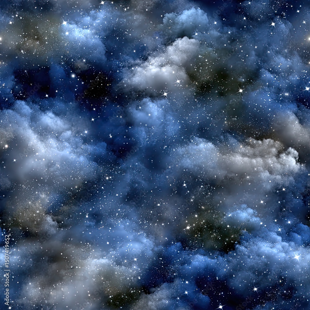 Poster beautifully crafted watercolor design features a starry sky with a gradient background and textured 