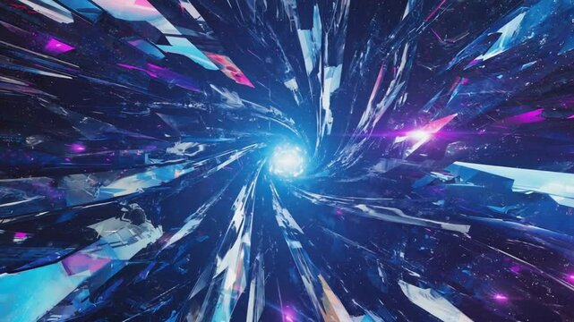 Dynamic aerial shot. A fluid, millions of glowing nanites geometric data packets river flows sleek, minimalist high-tech Nanite industrial facilities. Close up energy shield attack. Legacy microscopic
