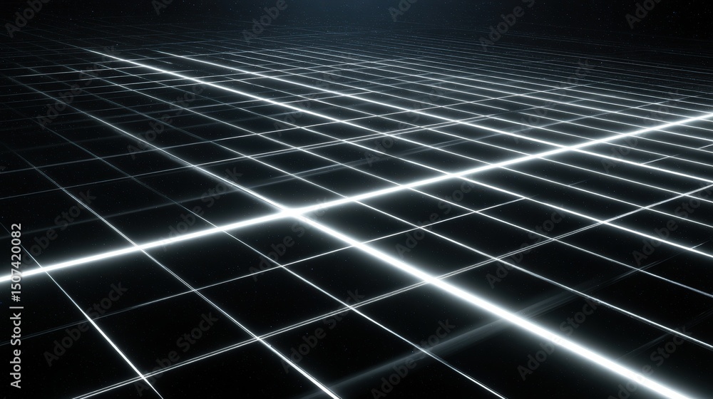 Poster abstract grid pattern digital art background white lines dark background futuristic technology desig