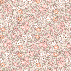 Beautiful floral pattern in small flowers. Small floral flowers. Seamless pattern background. Ditsy print. Floral seamless background. Elegant flowers template for wall decor, wallpaper, cards.