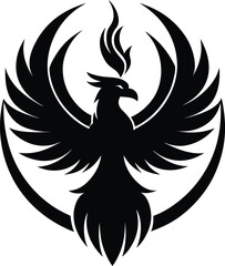 phoenix fly silhouette icon on transparent background