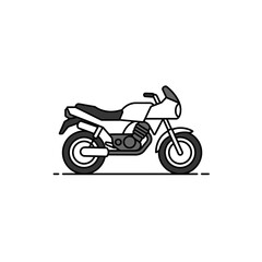 Fototapeta premium Motorcycle illustration in minimal design style with line art
