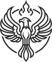phoenix fly outline icon on transparent background 
