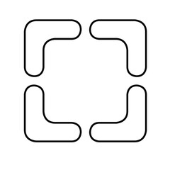 Marco formado con lineas, encuadre con esquinas segmentadas. Figura geometrica. Mira