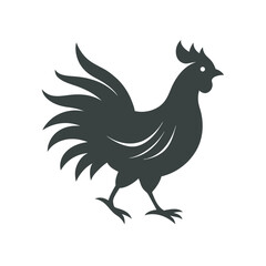 leghorn hen silhouette walking motion silhouette vector illustration