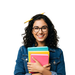 young student girl with books