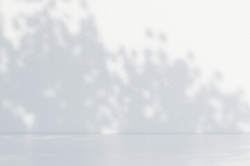 Abstract shadow patterns of tree branches on a white wall. 3d rendering
