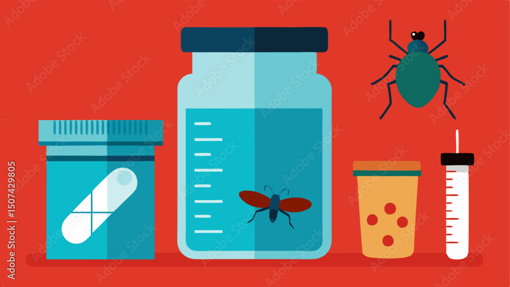 Poster field kit an open forensic entomology kit on the ground displaying jars for insect samples a ruler f