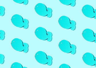 Whale-shaped bath sponge, ocean theme, creative pattern